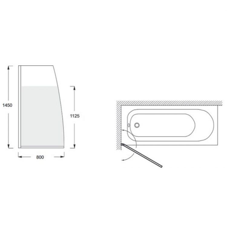 Шторка для ванны 80x145 см Jacob Delafon Serenity E4933-GA