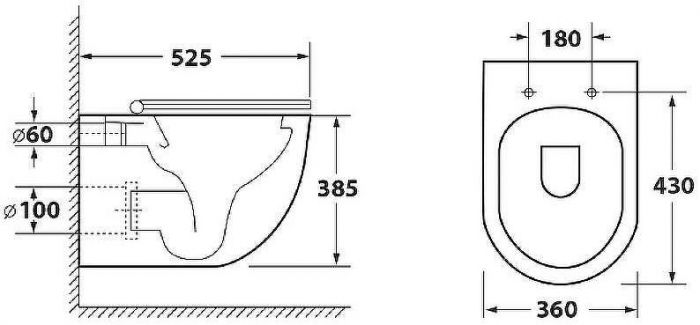Унитаз Owl 1975 Wave Cirkel-H TOWLT190801 подвесной с сиденьем Микролифт