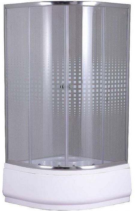 Душевой уголок Parly 90x90 Z9011 профиль Хром стекло прозрачное с рисунком