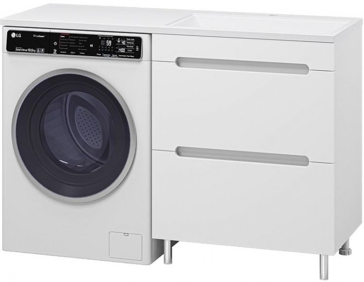 Тумба с раковиной Misty Байкал 130 R УТ000014755 Белая