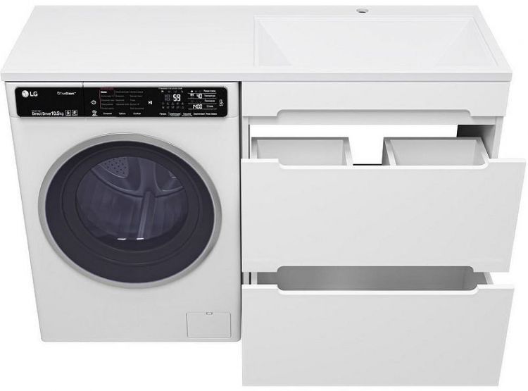 Тумба с раковиной Misty Байкал 130 R УТ000014755 Белая