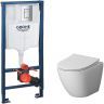Комплект унитаза Niagara Vista NG-9301 с инсталляцией Grohe Rapid SL 38772001 с сиденьем Микролифт и клавишей смыва Хром