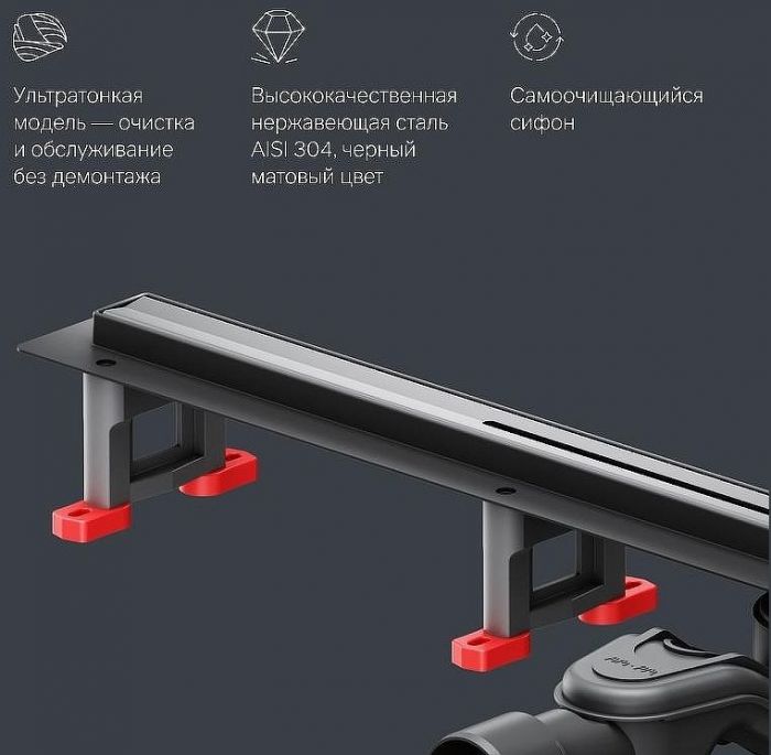 Душевой лоток AM.PM MasterFlow 80 W01SC-S11-080-05BM с Черной матовой решеткой Slim line