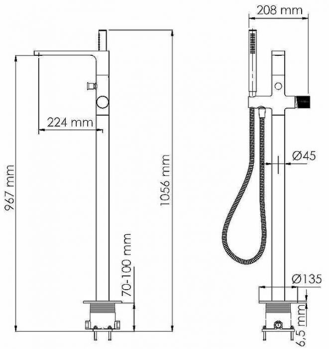 Смеситель для ванны WasserKRAFT Paar 8821 Розовое золото