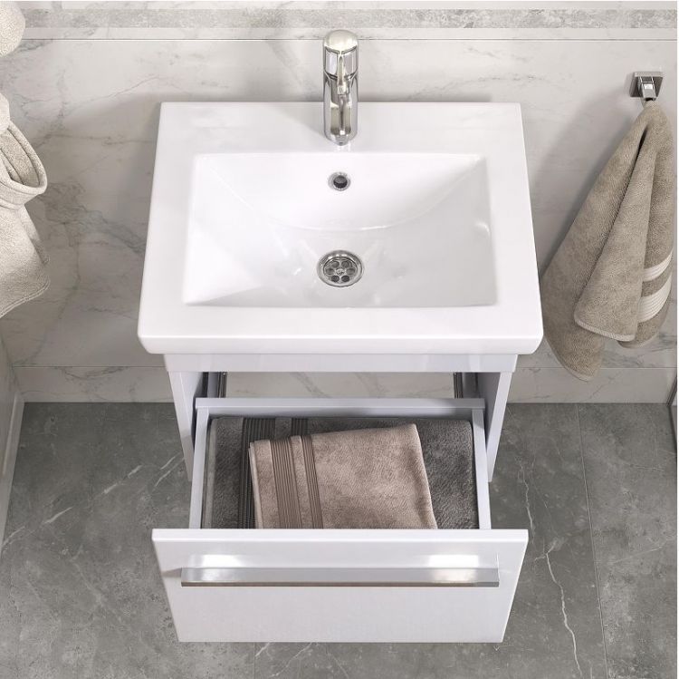 Тумба под раковину Vigo Land 50 18 подвесная цвет Белый