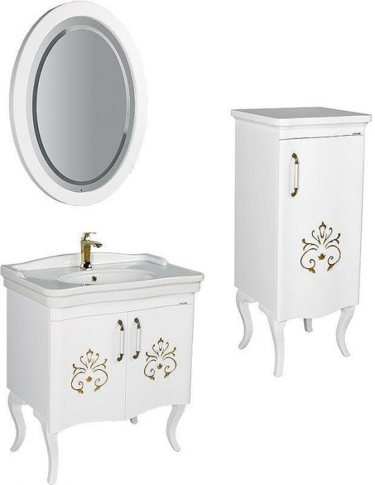 Тумба Creavit Antik 50 AN2115.02.BB Белая с декором