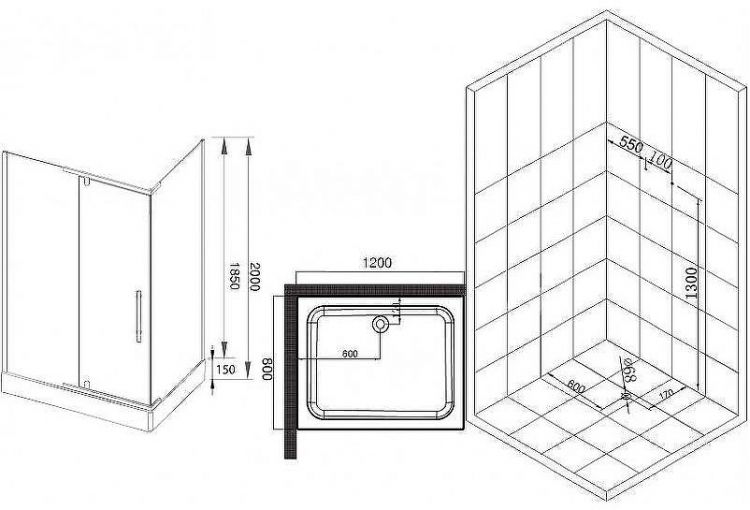 Душевой уголок Esbano ESR-8180 120x80 ESUGR8180 профиль Хром стекло прозрачное Душевой уголок Esbano ESR-8180 120x80 ESUGR8180 профиль Хром стекло прозрачное