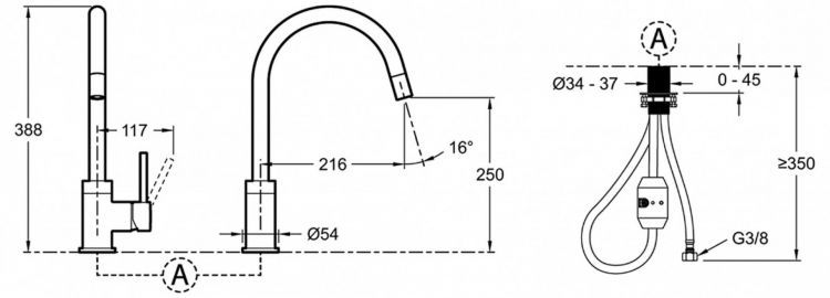 Смеситель для кухни Jacob Delafon Edouard E23308-CP с выдвижным изливом, хром