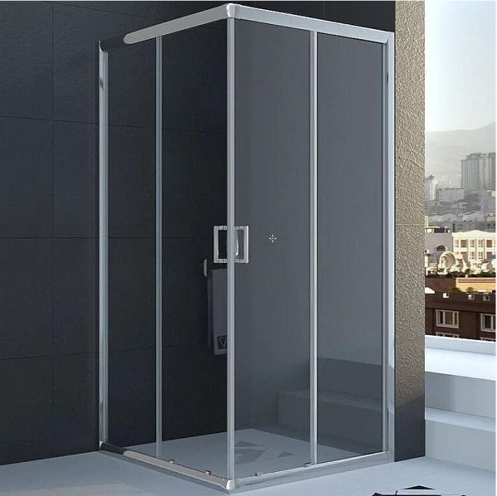 Душевой уголок Veconi Rovigo RV-11 100x100 RV11-100-01-C5 профиль Хром стекло прозрачное