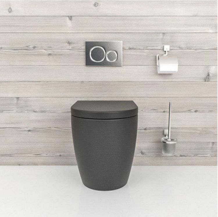 Унитаз beWash Aldo BKFSR101565 приставной Черный матовый с сиденьем Микролифт Унитаз beWash Aldo BKFSR101565 приставной Черный матовый с сиденьем Микролифт