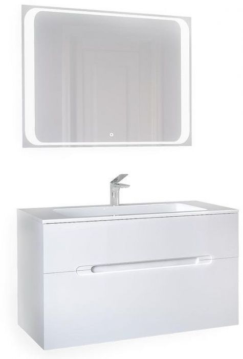 Зеркало Jorno Modul 100 Mоl.02.92/W с подсветкой с сенсорным выключателем