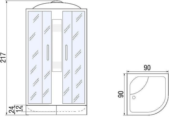 Душевая кабина River Lena 90x90 МТ 10000000027 с поддоном
