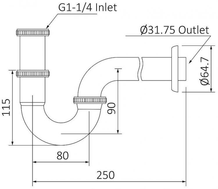 Сифон для раковины Timo 961/18L Черное золото
