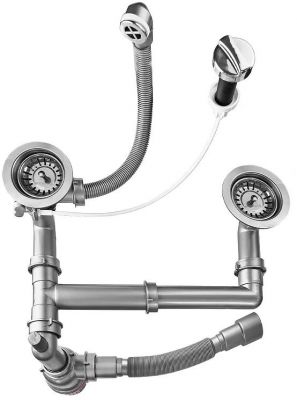 Сифон для кухонной мойки Bettoserb 125336 полуавтомат цвет Серый