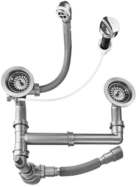 Сифон для кухонной мойки Bettoserb 125336 полуавтомат цвет Серый