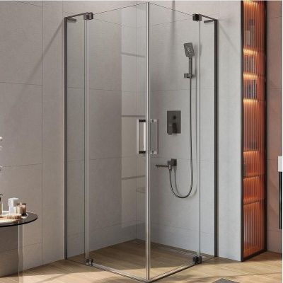 Душевой уголок Cezares Slider 110x110 SLIDER-A-2-100/110-C-GM профиль Оружейная сталь стекло прозрачное