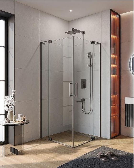 Душевой уголок Cezares Slider 110x110 SLIDER-A-2-100/110-C-GM профиль Оружейная сталь стекло прозрачное