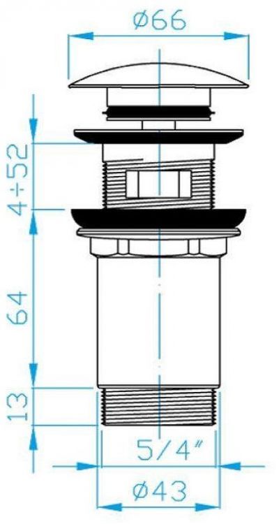 Донный клапан PlastBrno EUVCR02 Хром