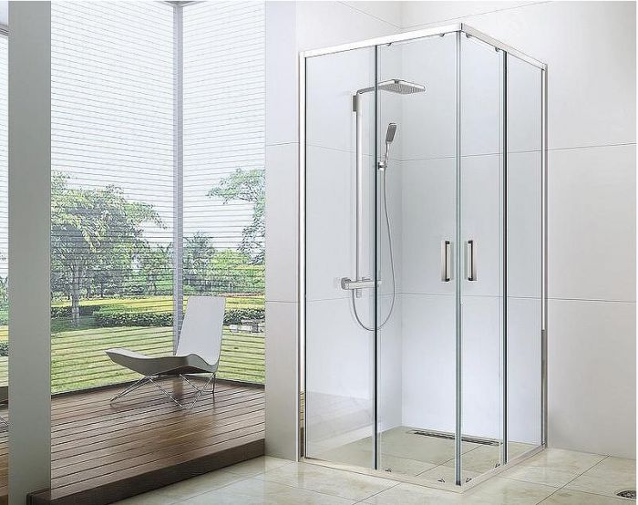 Душевой уголок Berges Solo S 80х80 061103 профиль Хром сильвер стекло прозрачное