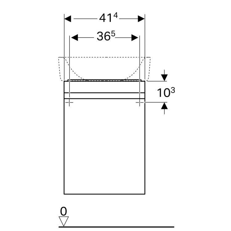 Тумба под раковину Geberit Renova Nr. 1 Plan с дверцей , 42x35, белый глянец [869050000]