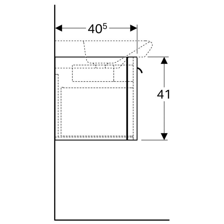Тумба под раковину Geberit myDay, 88x41, какао с молоком [824101000]