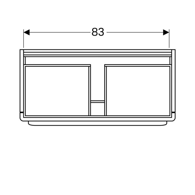 Тумба под раковину Geberit myDay, 88x41, какао с молоком [824101000]