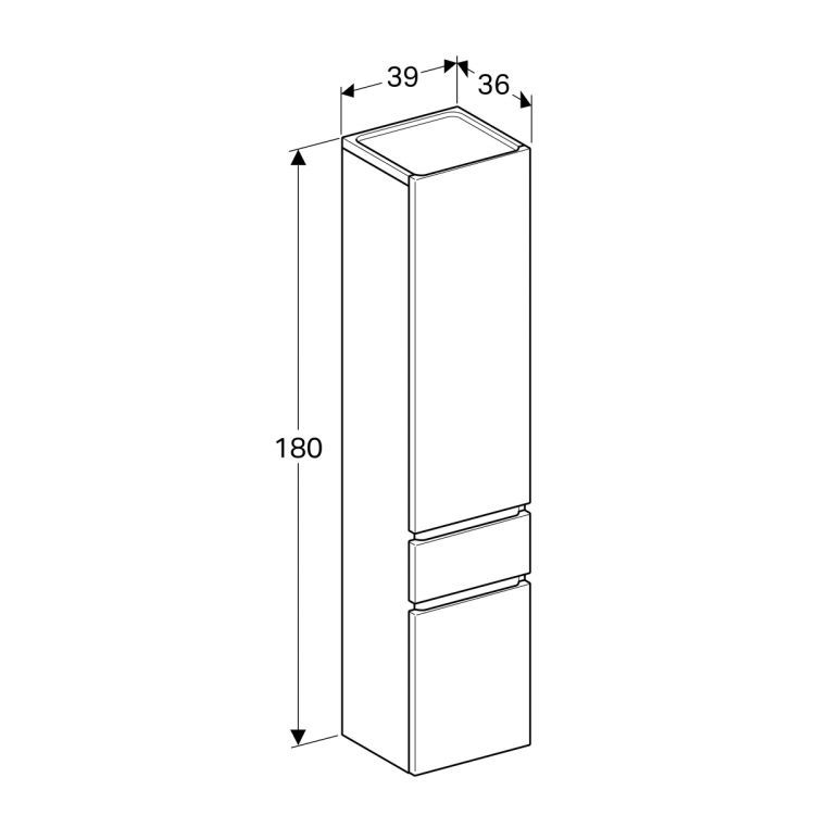 Пенал для ванной Geberit Renova Nr. 1 Plan, 39x36, светлый вяз [869002000]