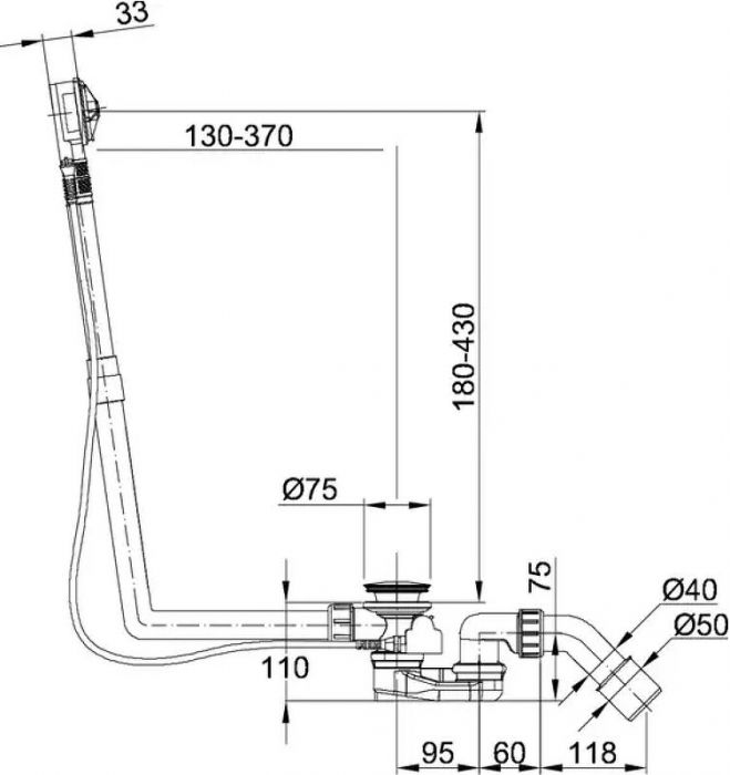 Слив-перелив Bette B602-000 полуавтомат цвет Белый