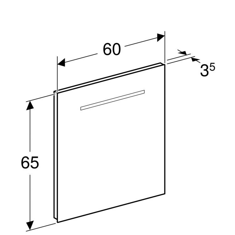 Зеркало Geberit Renova Nr.1 Comprimo с подсветкой, 60x4, [862360000]