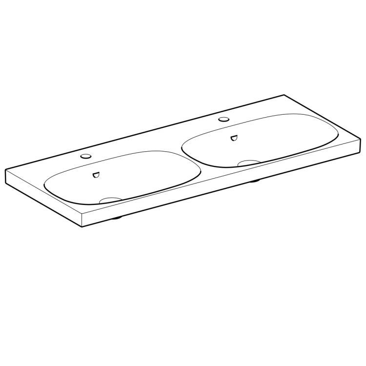 Раковина двойная Geberit Acanto, 500.627.01.2