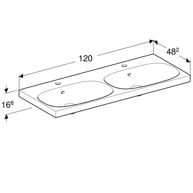 Раковина двойная Geberit Acanto, 500.627.01.2