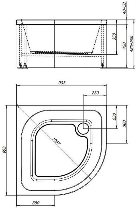 Акриловый поддон для душа Aquanet Optimal 90х90 293357 цвет Белый