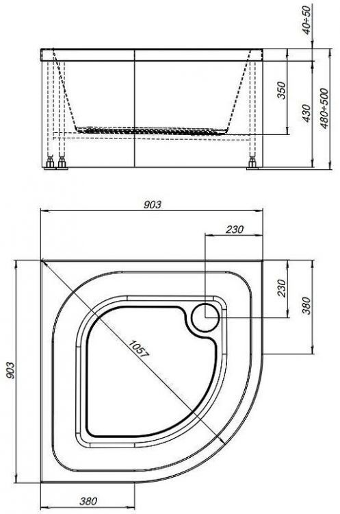 Акриловый поддон для душа Aquanet Optimal 90х90 293357 цвет Белый