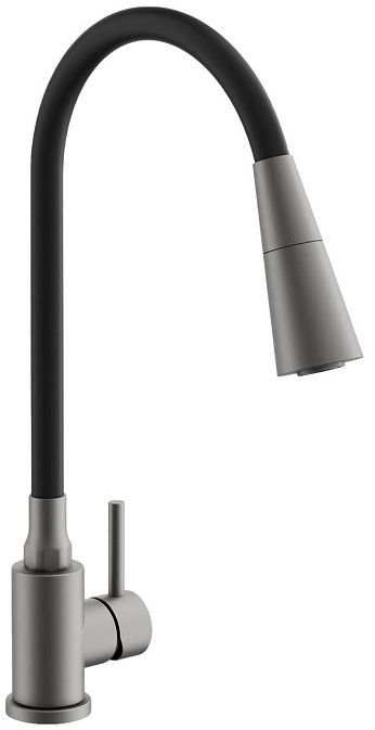 Смеситель для кухни Belz B74810-3 цвет Оружейная сталь Черный