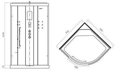 Душевая кабина Am.Pm Inspire 95 с баней