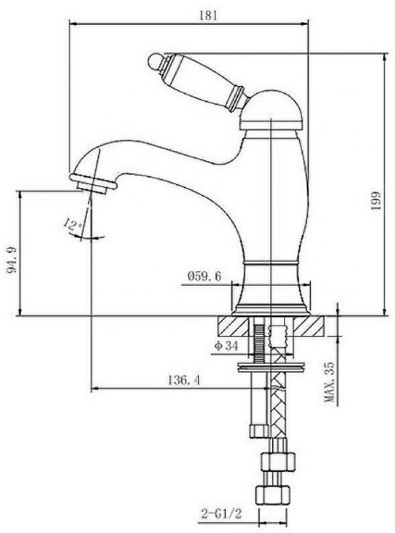 Смеситель для раковины Caprigo Adria-Uno 02-520-vot Бронза Смеситель для раковины Caprigo Adria-Uno 02-520-vot Бронза