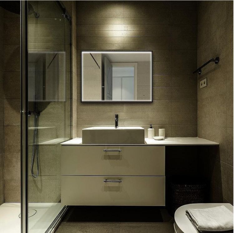 Зеркало Abber See 80 AG6110SCL-0.8 с подсветкой Черное с бесконтактным выключателем и диммером