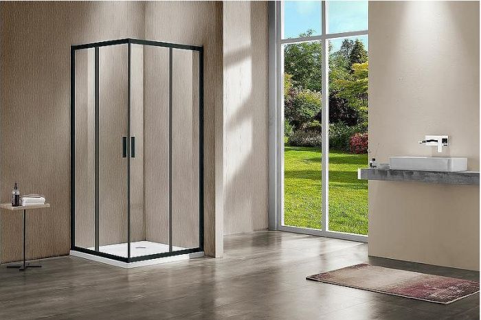 Душевой уголок Vincea Garda 120x110 VSS-1G1112CLB профиль Черный стекло прозрачное