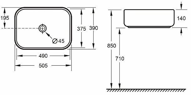 Раковина-чаша Splendy Bliss 51 BL10550T0NWM цвет Белый матовый Раковина-чаша Splendy Bliss 51 BL10550T0NWM цвет Белый матовый