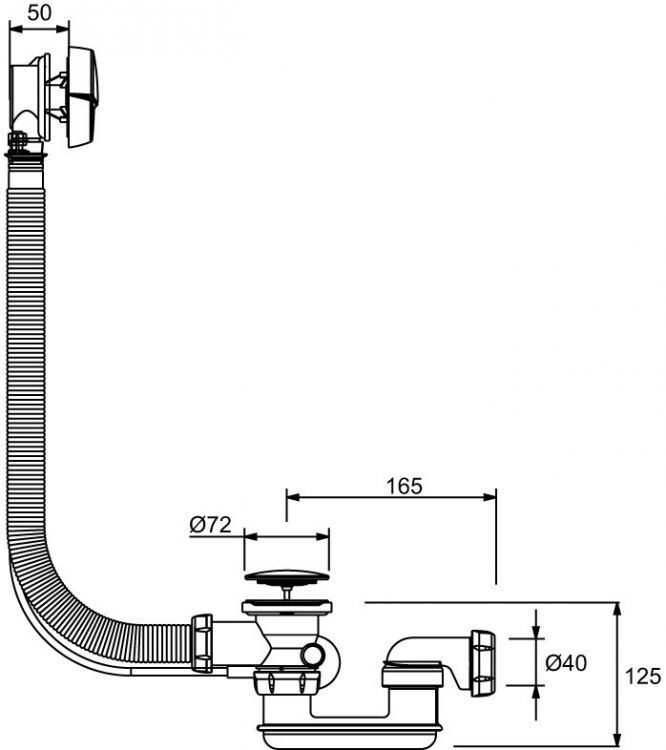 Слив-перелив Jacob Delafon автомат, хром [E70174-CP	]