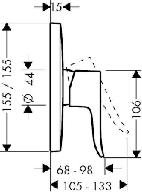 Hansgrohe Metris Смеситель однорычажный для душа, СМ. внешняя часть, цвет: хром