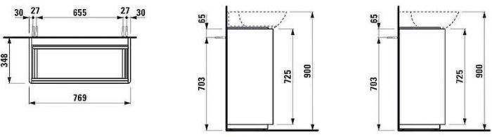Тумба под раковину Laufen Ino 77 4.0300.2.110.262.1 Светлый вяз