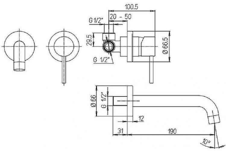 Смеситель для раковины Paini Cox 78CR208 Хром Смеситель для раковины Paini Cox 78CR208 Хром