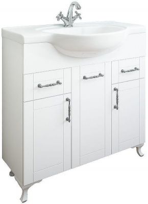 Тумба под раковину Sanflor Глория 85 С000005710 Белая матовая