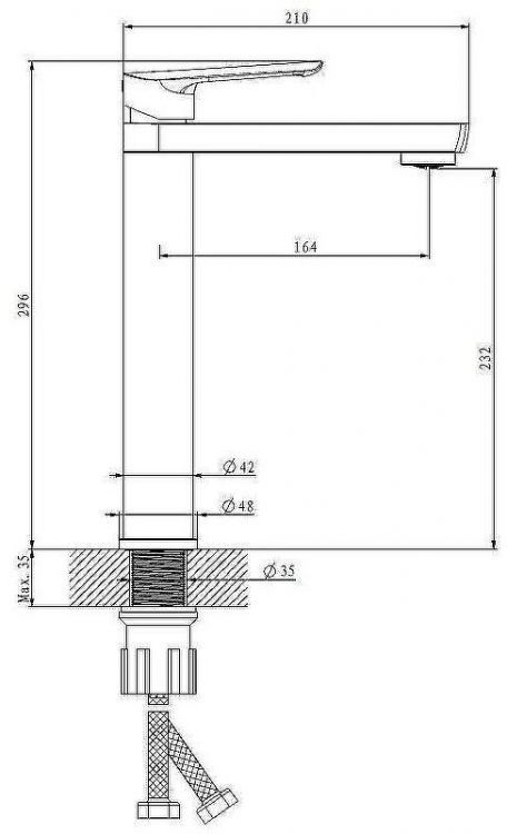 Смеситель для раковины ESKO Lagos LG25 Хром Смеситель для раковины ESKO Lagos LG25 Хром
