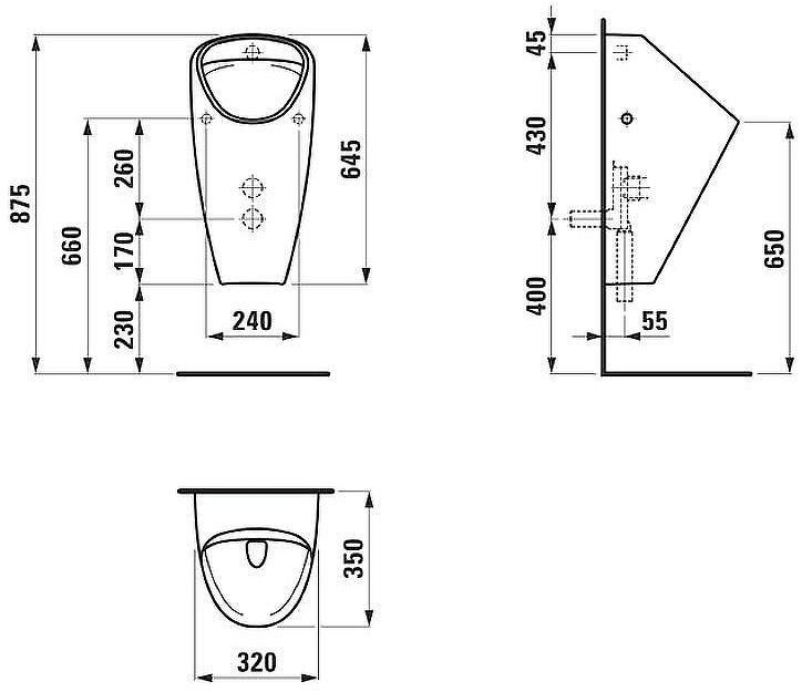 Писсуар Laufen Caprino Plus 8.4106.1.000.000.1 подвесной Белый