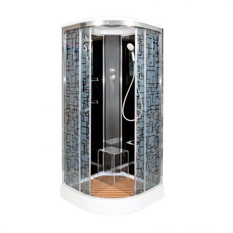 Душевая кабина Deto BМ1510 стандартная BLACK 100x100x220