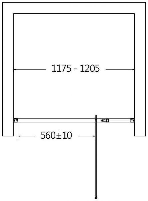 Душевая дверь AQUAme 120 AQM7108-2-12 профиль Черный матовый стекло прозрачное
