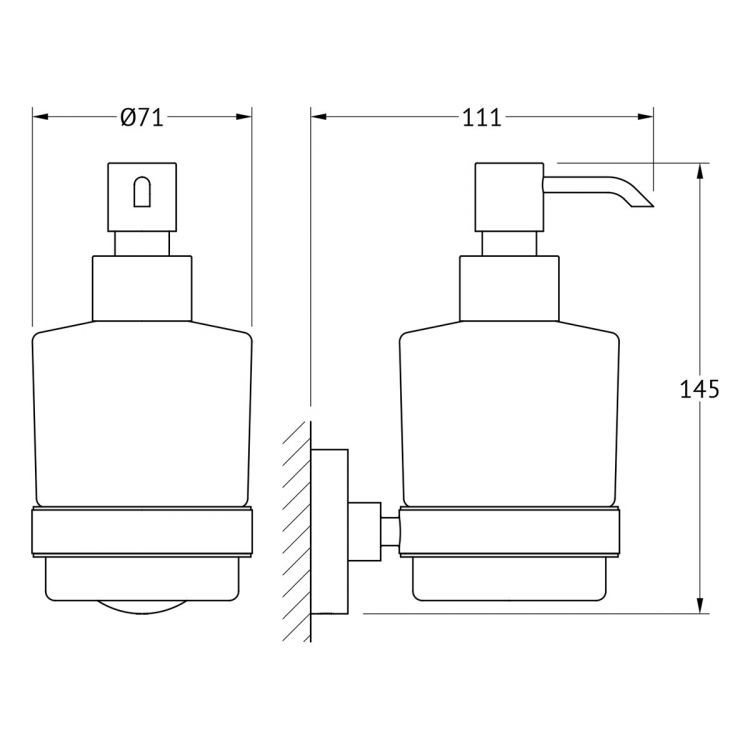 Держатель с дозатором жидкого мыла (матовое стекло; хром) HAR 015