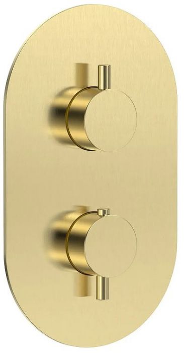 Смеситель для душа AQUAme Siena AQM8806BG с термостатом цвет Золото шлифованное